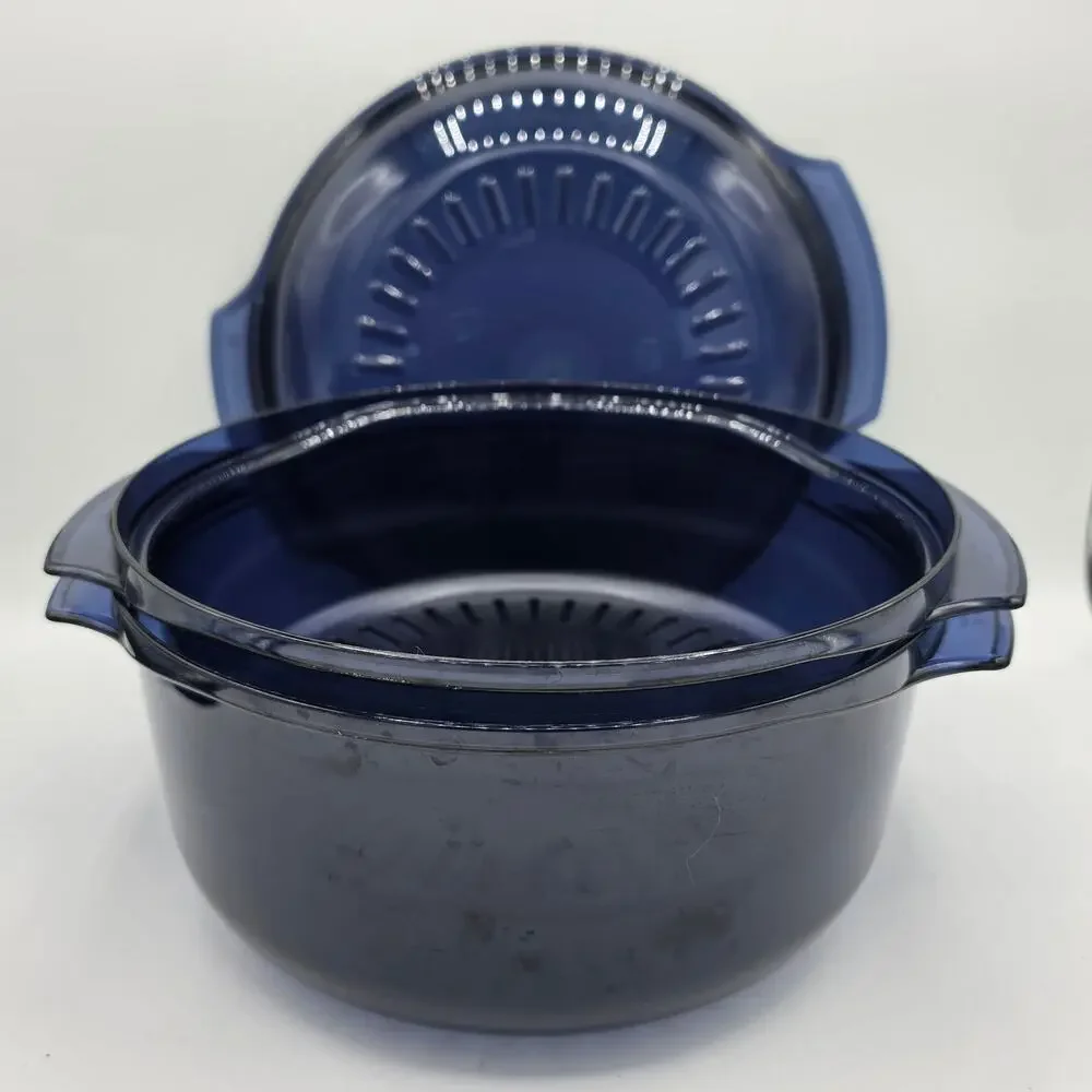 Tupperware Tupperwave Microwave Stack Cooker Steamer 3-Piece Set Blue